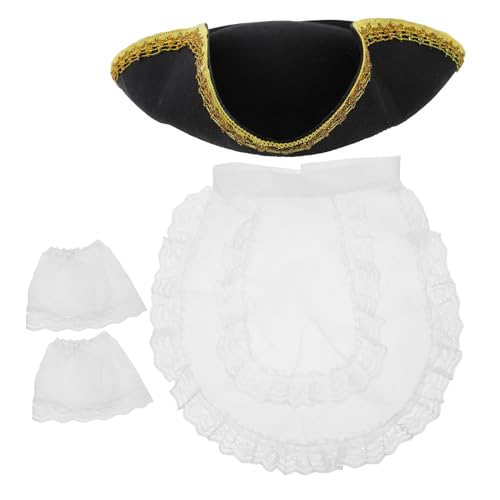 LABRIMP 1 Set Niedlicher Piratenhut Mit Armmanschette Für Damen Dreispitz Design Stilvolles Accessoire Dreispitz Piratenhut Dreispitzhut Erwachsenen Cosplay Karnevalshut von LABRIMP