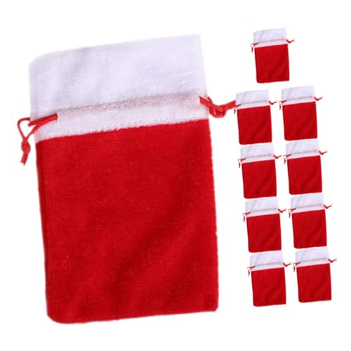 LABRIMP 10St Weihnachtsbaum-Anhänger christbaumanhänger weihnachtsbaumanhänger Weihnachtsbacktüten Weihnachtsfeierbevorzugungstasche Taschen bevorzugen Festival-Geschenktüten Stoff rot von LABRIMP