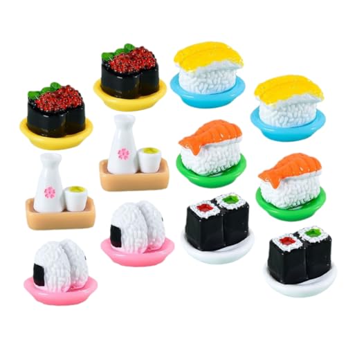 LABRIMP 12 Stück Teiliges Miniatur Sushi Modell Realistische Dekoration aus Robustem Harz Langlebig Farbecht als Desktop Ornament und Japanisches Sushi Display für Zuhause und Werbung LABRIMP 12 Stück Teiliges Miniatur Sushi Modell Realistische Dekoration aus Robustem Harz Langlebig Farbecht als Desktop Ornament und Japanisches Sushi Display für Zuhause und Werbung von LABRIMP
