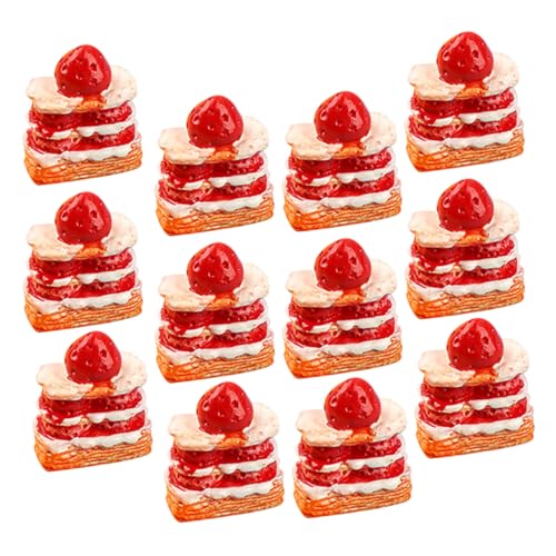 LABRIMP 12Stücke Miniatur Erdbeerkuchen Dessert Set Lagig Puppenhaus Zubehör Realistische Lebensmittelmodelle für Küchendekoration und Rollenspiele LABRIMP 12Stücke Miniatur Erdbeerkuchen Dessert Set Lagig Puppenhaus Zubehör Realistische Lebensmittelmodelle für Küchendekoration und Rollenspiele von LABRIMP