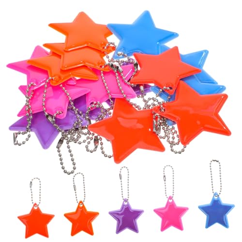 LABRIMP 15 Stk. Teiliges PVC Reflektor Sternanhänger Leichte Reflektierende Schlüsselanhänger für Rucksäcke Vielseitig Einsetzbar Strapazierfähig und Sichtbar bei Nacht mit Praktischem LABRIMP 15 Stk. Teiliges PVC Reflektor Sternanhänger Leichte Reflektierende Schlüsselanhänger für Rucksäcke Vielseitig Einsetzbar Strapazierfähig und Sichtbar bei Nacht mit Praktischem von LABRIMP