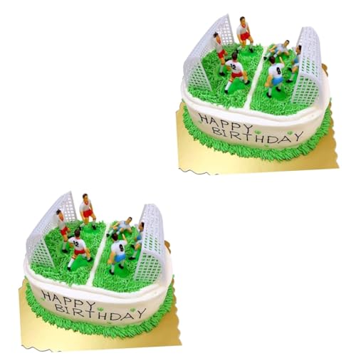 LABRIMP 16 Stück Tortenaufsatz Geburtstag Cupcake Ornament Fußball Party Dekoration Kuchendekoration Fußball Kuchen Dekor Sport Dekor Kuchendekoration Fußball Kuchen Flagge von LABRIMP