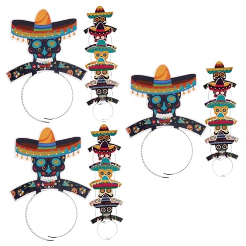 LABRIMP 18 Stück Cinco De Mayo Fiesta Kostüm Sombrero Hut Stirnbänder Kunststoff Cinco De Mayo Stirnbänder Mexikanische Haarreifen von LABRIMP