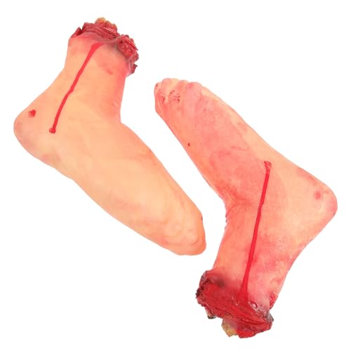LABRIMP 2 Stck. Realistische Fake Broken Feet Prop für Halloween Blutige Grausame Simulation Abgetrennter Füße Gruselige Deko für Party Haunted House und Cosplay LABRIMP 2 Stck. Realistische Fake Broken Feet Prop für Halloween Blutige Grausame Simulation Abgetrennter Füße Gruselige Deko für Party Haunted House und Cosplay von LABRIMP