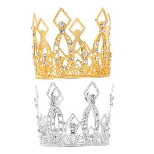 LABRIMP 2 Stück Mini Krone Tortendeko in Gold und Silber Stilvolle Strass Tiara für Hochzeit Braut Shower Party Leicht Platzierbar für Cupcakes und Kuchen Vintage Design LABRIMP 2 Stück Mini Krone Tortendeko in Gold und Silber Stilvolle Strass Tiara für Hochzeit Braut Shower Party Leicht Platzierbar für Cupcakes und Kuchen Vintage Design von LABRIMP