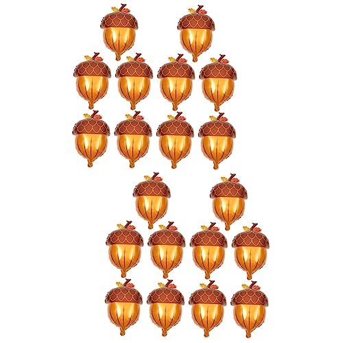 LABRIMP 20 Stk Kürbis Tannenzapfen Luftballons Thanksgiving-folienballons Thanksgiving-ballons-dekoration Kürbisballon Folienballons Zum Thema Herbst Hochzeitsballons Brown Aluminiumfolie von LABRIMP