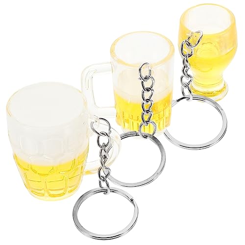 LABRIMP 3 Stück Bierkrug Schlüsselanhänger Schlüsselanhänger Für Autoschlüssel Zarter Schlüsselanhänger Bierbecher Schlüsselanhänger Schlüsselanhänger Anhänger Mini von LABRIMP