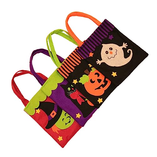 LABRIMP 4 Stück Halloween Einkaufstasche Süßigkeiten Halloween Tasche Kinder Geschenktüten Halloween Tasche Halloween Muster Tasche Kinder Einkaufstaschen Beutel von LABRIMP