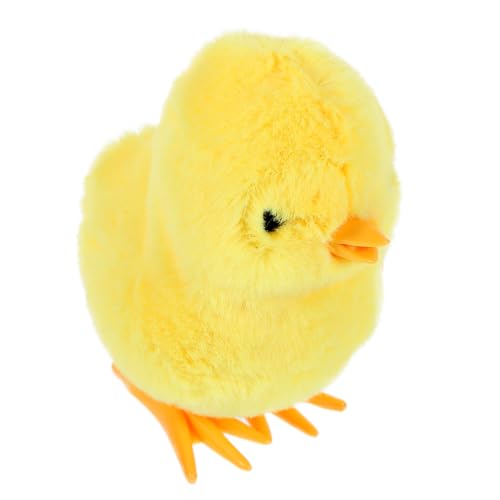 LABRIMP 4 Stück Springendes gelbes Huhn Osterküken Aufmerksamkeit Eimer Spielzeug chicken toy Aufziehbares Huhn Entzückendes springendes Hühnerspielzeug kreatives Hühnerspielzeug Plüsch von LABRIMP