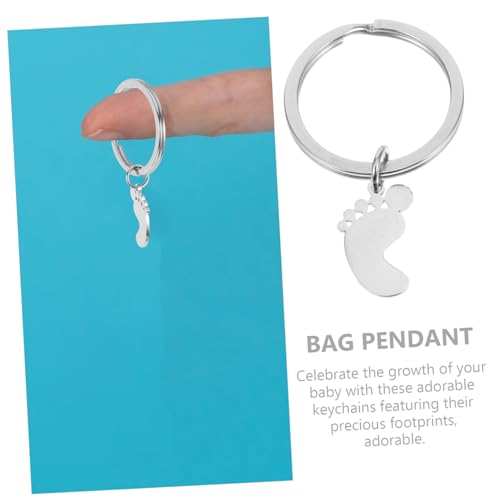 LABRIMP 4 Stück Teiliges Edelstahl Schlüsselanhänger Fußabdruck Anhänger Rostfrei Langlebig Kompakt als Gastgeschenk für Babyparty Geburtstagsdeko LABRIMP 4 Stück Teiliges Edelstahl Schlüsselanhänger Fußabdruck Anhänger Rostfrei Langlebig Kompakt als Gastgeschenk für Babyparty Geburtstagsdeko von LABRIMP