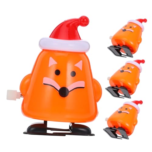 LABRIMP 4 Stück Weihnachtsmütze Aufziehspielzeug Wendespielzeug Fuchsfigur Spielzeug Kinder Weihnachtsspielzeug Weihnachten Aufziehspielzeug Lustiges Spielzeug Party Cartoon von LABRIMP