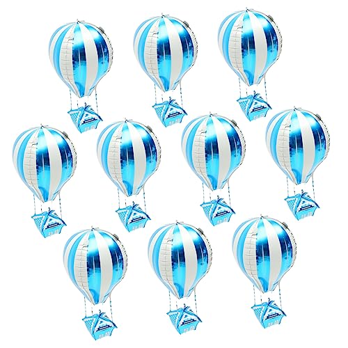 LABRIMP 50 Stück Heißluftballon Kinder Dekor Flugzeuggeburtstagsdekoration Weihnachtsballon Regenbogenballon Helium-ballontank Geburtstagsfeier Heliumfolienballons Aluminiumfolie Blue von LABRIMP