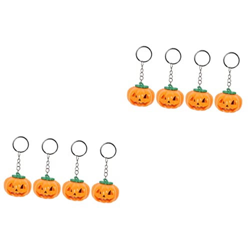 LABRIMP 8 Stk Kürbis-schlüssel-charme Halloween-spielzeug Für Kinder Taschenanhänger Kürbis-schlüsselanhänger Kinder Dekor Schlüsselanhänger Für Kinder Kinderlaterne Knopfbatterie Orange von LABRIMP