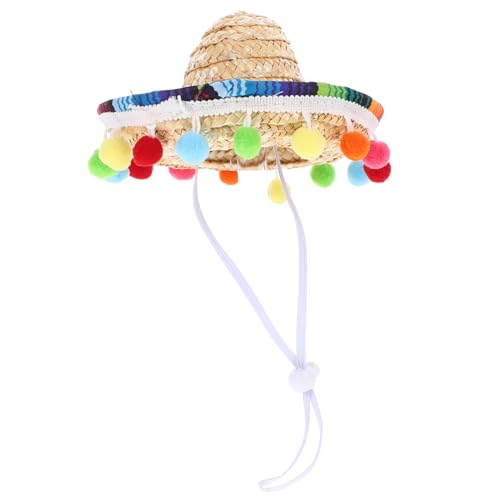 LABRIMP Kleiner Hut Mini Mexikanischer Hut Karnevalshut Sommer-strandhut Sonnenhut Hawaiianischer Cosplay-hut Mexikanisches Serape-kostüm Cowboy-hut Hüte Bommel Stirnband Polyester von LABRIMP