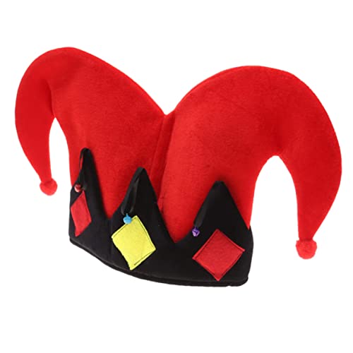 LABRIMP Clown-mütze Clown Cosplay Hut Lustiger Narrenhut Schräger Clownhut Cosplay Kopf Dekorativer Mithelfer Fensteraufkleber Waldtiere Narrenmütze Clown-kostümzubehör Kleidung Fase von LABRIMP