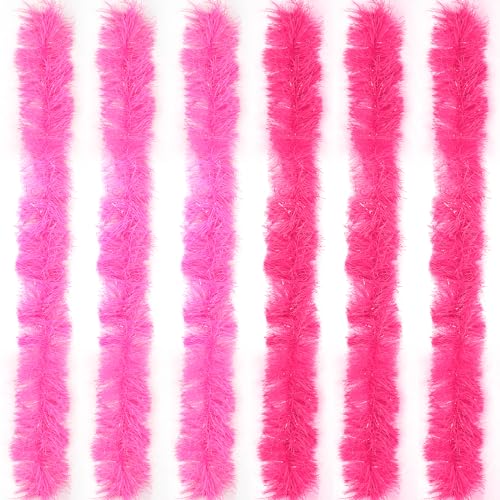 LACGO Federboas, flauschige Boa-Dekorationen, Verkleidung für Damen, Kostüm für Mädchen, zum Tanzen, 6-pink, Pack of 6 Feather Boas von LACGO