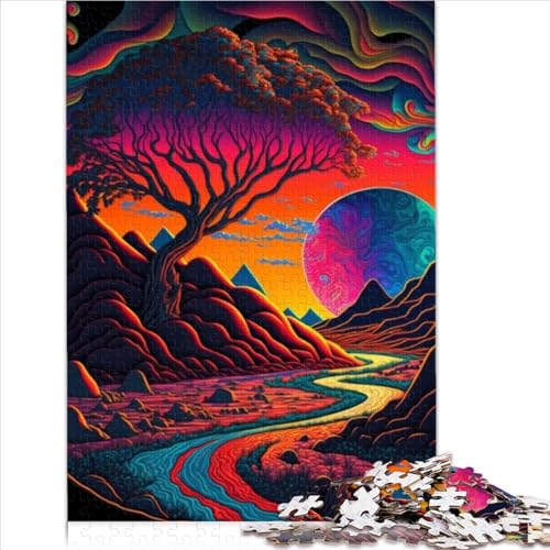 1000teiliges Puzzle für Erwachsene 1000teiliges Puzzle psychedelisches Puzzle Holzpuzzle für Erwachsene und Jugendliche 1000 Teile (75 x 50 cm) von LACOXA