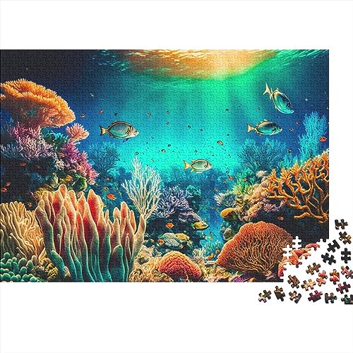 Aquarium Erwachsene Spaß 1000 Teile Puzzle Spielzeug Intellektuelles Spiel Stressabbau Spielzeug Heimdekoration 1000 Stück (75x50cm) von LACOXA