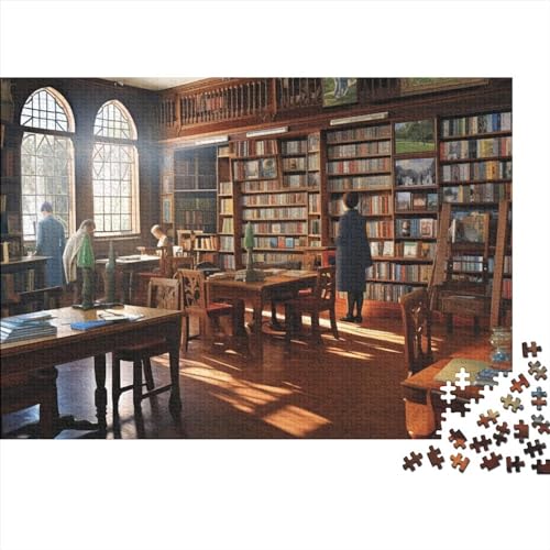 Bibliothek Erwachsene Spaß 1000 Teile Puzzle Spielzeug Intellektuelles Spiel Stressabbau Spielzeug Heimdekoration 1000 Stück (75x50cm) von LACOXA