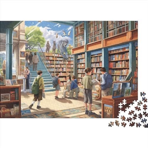 Bibliothek für Erwachsene, lustiges Puzzle, 1000 Teile, Spielzeug, Denkspiel, Bildungsspiel, Dekoration, Spielzeug zum Stressabbau, 1000 Teile (75 x 50 cm) von LACOXA