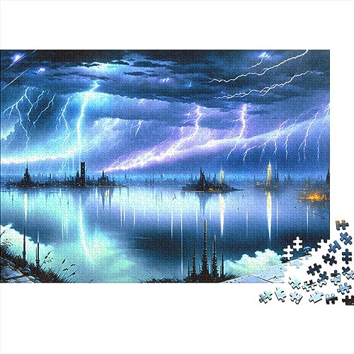 Gewitter und Blitze für Erwachsene, lustiges Puzzle, 1000 Teile, Heimdekoration, Spielzeug, Intellektuelles Spiel, Bildungsspiel, Stressabbau, 1000 Teile (75 x 50 cm) von LACOXA