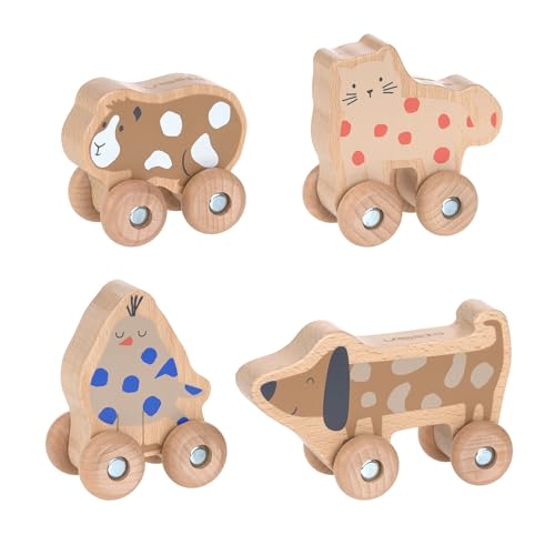 LÄSSIG 3D Holzspielzeug Little Mateys – Montessori Motorikspielzeug aus Holz für Baby & Kleinkind – Sicher & Nachhaltig – CE-Zertifiziert (Holzspielzeug zum Rollen) von LÄSSIG