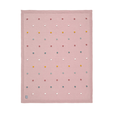 LÄSSIG Babydecke gestrickt Dots dusky pink 80 x 100 cm von LÄSSIG