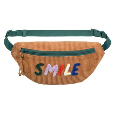 LÄSSIG Mini Bauchtasche Cord Little Gang - Smile, Karamell von LÄSSIG