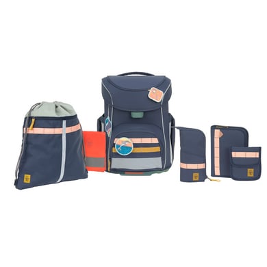 LÄSSIG Schulranzen-Set 6-tlg. Slim Unique navy von LÄSSIG