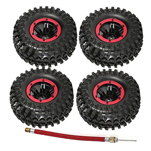 LAFEINA RC Air Pneumatic Tyre 5.6cm Beadlock Wheel Rim Inflatable Tyres for 1/10 RC4WD D90 Axial SCX10 RC Crawler Truck Parts von LAFEINA