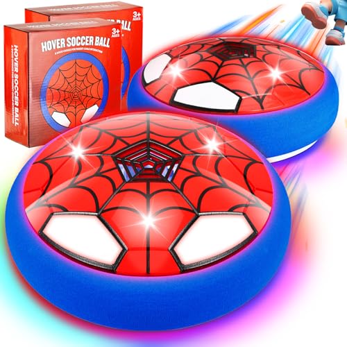 LAIBUY Air Power FußBall Spielzeug ab 3 Jahre Junge,Spider Hover Ball Spiele mit LED-Lichtern,Indoor Outdoor Fussball Spielzeug Geschenk 3 4 5 6 7 8 9 10 11 12 Jahre Junge Mädchen (2 Stück Batterien) von LAIBUY