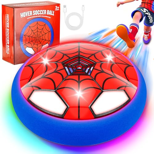 LAIBUY Air Power FußBall Spielzeug ab 3 Jahre Junge,Spider Hover Ball Spiele mit LED-Lichtern,Indoor Outdoor Fussball Spielzeug Geschenk 3 4 5 6 7 8 9 10 11 12 Jahre Junge Mädchen (Einstecken) von LAIBUY