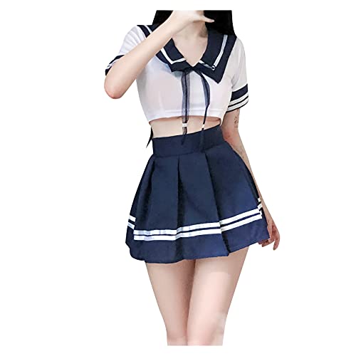 LALABTCD Dienstmädchenkostüm Cosplay Kleid Dienstmädchen Outfit Französische Dienstmädchen Verkleidung Erwachsene Französische Schürze Fancy Cosplay Kurzarm Outfit Damen weiblich Freche Spitze von LALABTCD