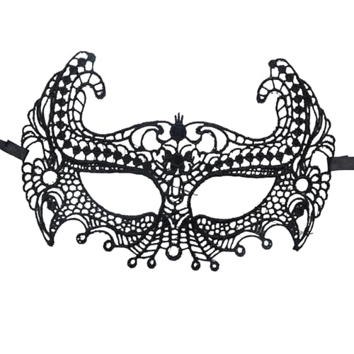 LALABTCD Maske Schwarz,Karneval Masken Vintage-Halloween-KostüM Karneval-Maske Weihnachten FüR KostüM Faschingsmasken für Halloween Karneval Abendkleid Tanz Ball Party von LALABTCD