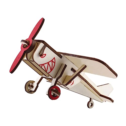 1 Satz Segelflugzeug Für Kinderpartys 3D-rätsel Bastelspielzeugflugzeug Flugzeug Puzzle-Spielzeug Zum Zusammenbauen Von Flugzeugen 3D-montagepuzzle Hölzern Beige LALADEFIEE von LALADEFIEE