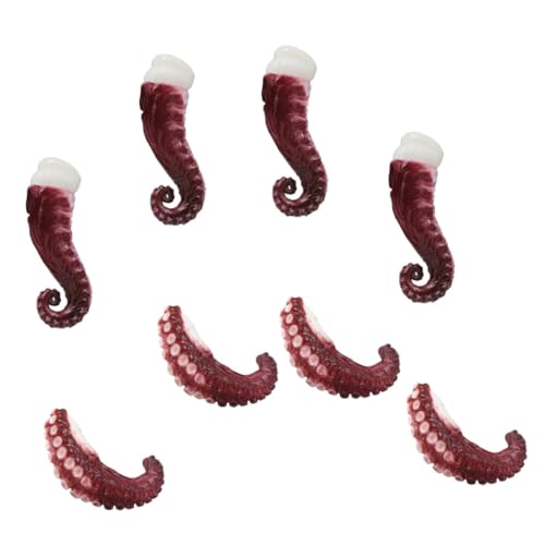 1 Satz Simulierte Oktopus-schnurrhaare Künstliche Meeresfrüchtemodelle -dekor Simulation Von Oktopuskrallen Gefälschte Meereskrake Gefälschter Oktopus Meeresspielzeug PVC Rot LALADEFIEE von LALADEFIEE