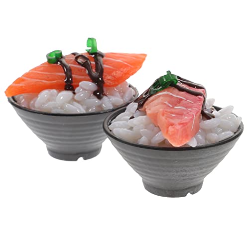 2St Simulierter Sushi-Reis künstliche Brote Simulation von Reisnahrung Essen Spielzeug für Kinder jucarii pentru copii Spielspielzeug vorgeben Lebensmittelmodell Spielzeug PVC LALADEFIEE von LALADEFIEE