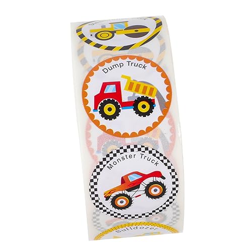 LALADEFIEE 1 Rolle Cartoon-autoaufkleber Paketsiegel LKW-belohnungsaufkleber Bauaufkleber Aufkleber Für Auto Cartoon-Aufkleber Für Kinder LKW-fahrzeugaufkleber Kleinkind Aufkleber PVC von LALADEFIEE