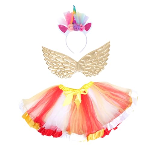 LALADEFIEE 1 Satz Ballettröckchen Kostümflügel Kleinkind Mädchen Rock verkleidung kinder karnevalskostüme kinder hochzeitskleid Kinderparty-Kleidungsset Durchführung Stoffrock Polyester von LALADEFIEE