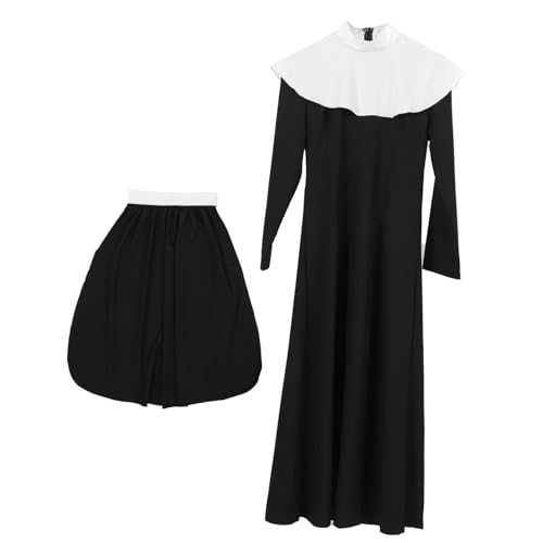 LALADEFIEE 1 Satz Cosplay-Nonnenkostüm halloween costume halloween kleidung karnevalskostüme costume halloween nonnenkostüme Nonnen-Outfit in Übergröße Nonnenkleidung für Cosplay Elasthan von LALADEFIEE