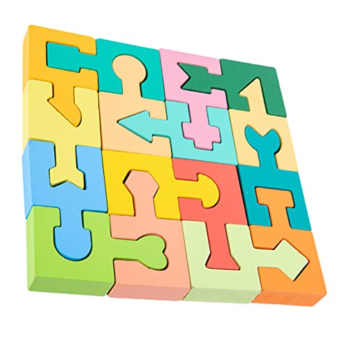 LALADEFIEE 1 Satz Form Passende Blöcke Holzformpuzzle Bausteine ​​Spielzeug Form-Puzzle-entwicklungsspielzeug Holzspielzeug Frühes Lernspielzeug Kind Geometrie Spielzeug Holzbausteine Hölzern von LALADEFIEE