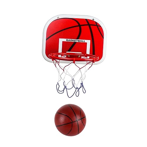 LALADEFIEE 1 Satz Hängender Basketballkorb Basketball Für Kinder Mini-basketballkorb-Spielzeug Kleiner Basketballkorb Badewanne Basketballkorb Indoor-Spielzeug Mini-basketballplatz Metall Rot von LALADEFIEE