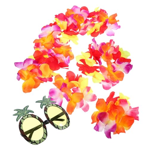 LALADEFIEE 1 Satz Hawaiianische Lei Hawaiianische Themenpartybevorzugung Hawaii-girlande Luau-stirnband Sonnenbrille Für Hawaii-party Hawaii-party-requisiten Hawaiianische Partyartikel Tuch von LALADEFIEE