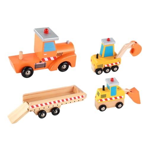 LALADEFIEE 1 Satz Ingenieursfahrzeug Aus Holz Für Kinder Bagger-spielzeugmodell Kleines Technisches Fahrzeug Lustiges LKW-Modell Spielzeug Für Autotechnik Kleines Baggerspielzeug Hölzern von LALADEFIEE