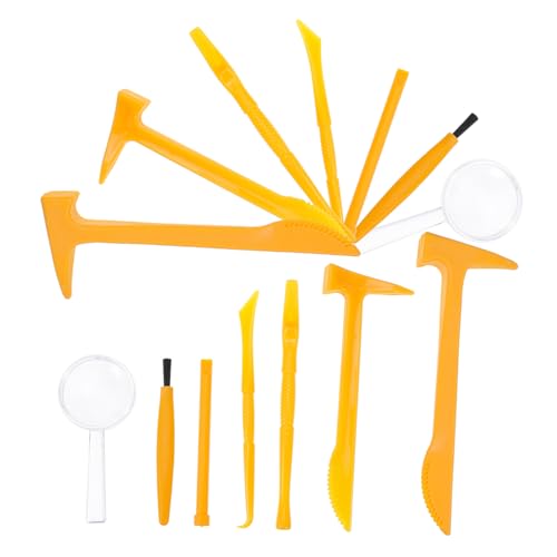 LALADEFIEE 1 Satz Kinder Graben Werkzeuge meißel Edelsteine ausgraben Kinder Grabungsset Kinder Spielzeug Set Grabhammer aus Kunststoff Graben Lernen Spielzeugwerkzeuge Abs Orange von LALADEFIEE