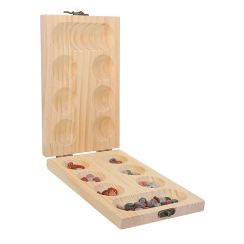 LALADEFIEE 1 Satz Mancala-Brettspiel Schachbrett familienspiel spielbrett Kinder brettspiel Gesellschaftsspiel spielsachen Mancala-Spielzeug aus Holz Logiktraining Schach Mancala-Schach ， von LALADEFIEE