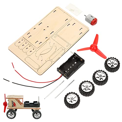 LALADEFIEE 1 Satz Materialien Für Die Automontage Kinderspielzeug Werkzeugsätze Für Mechaniker Kinderautos Dc-Motor-kit Kinder Elektrofahrzeuge Kinderpuzzle Elektrisches Kinderauto Holz von LALADEFIEE