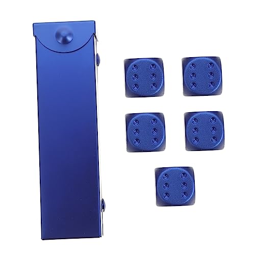 LALADEFIEE 1 Satz Metallwürfel Silberne Würfel Farbige Würfel Dekorative Würfel Festival Würfel Standard-spielwürfel Farkle Klassisches Würfelspiel Würfel Spielzeug Aluminiumlegierung Blue von LALADEFIEE