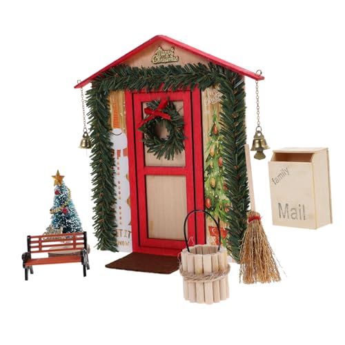 LALADEFIEE 1 Satz Mini-dekor Weihnachtsdekoration Für Puppenhaus Mini-hausszenen-Layout-Requisite Puppenhaus-weihnachtsdekoration Mini- -weihnachtsszenenstütze Kinderspielzeug Rot Hölzern von LALADEFIEE