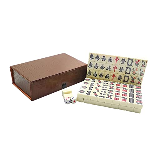 LALADEFIEE 1 Satz Reise Freizeit Mahjong Reisespielzeug klassisches Spielzeug Mahjong-Tisch Mini-Mahjong Tragbares Mahjong-Set Chinesisches Mahjong-Spielset tragbares Mahjong-Spiel Acryl von LALADEFIEE